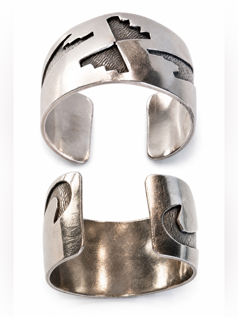 Vintage Sterling Silver Thunderbird Cuff–Bold Tribal Southwest Warrior Statement